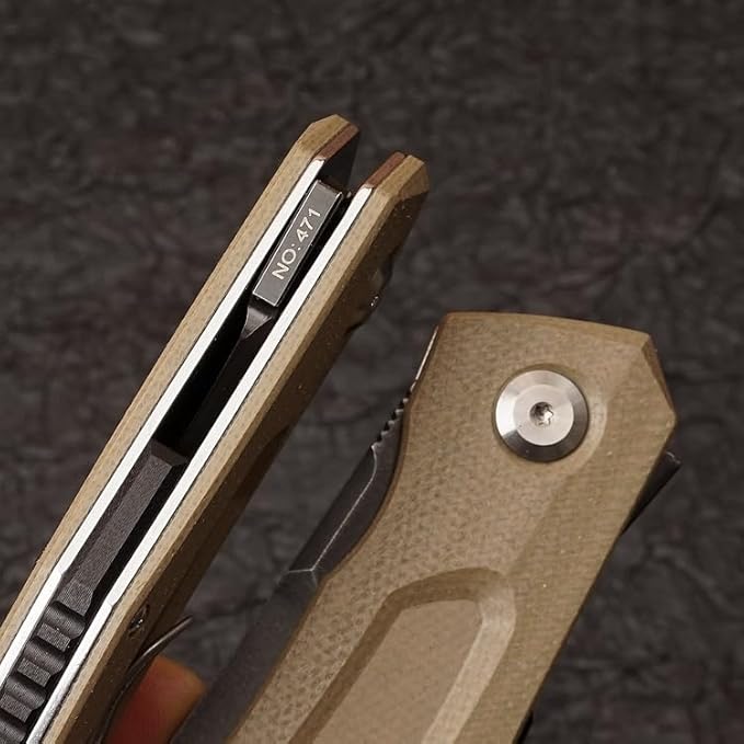 A2 Steel EDC Tactical Knife Titanium Coated Blade Hardness 60-61HRC Vacuum Deep Cryogenic Oil Quenching Heat Treatment - Survival Camping Jungle Daily Carrying Pocket Folding Knife