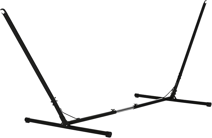 Outsunny Universal Hammock Stand 10-13ft Adjustable Steel Stand Space-Saving and Portable Carrying for Indoor and Outdoor Use Black