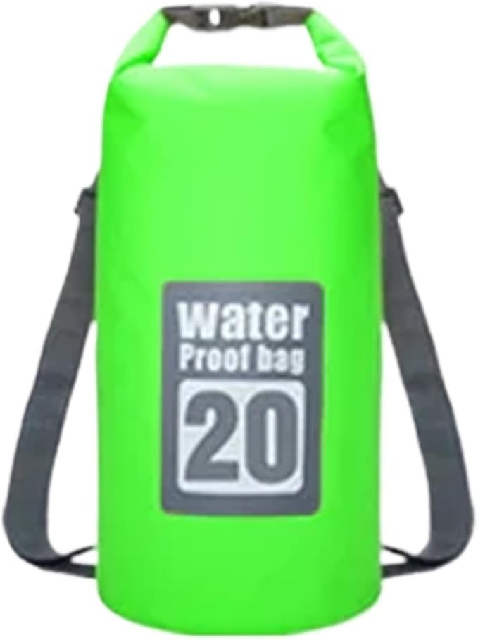 Waterproof Dry Bag 2pcs 5L/10L/15L/20L/30L Outdoor Sport PVC Waterproof Storage Dry Bag for Canoe Kayak Rafting Swimming Travel Kit Sack Backpack for SwimmingBoating(Green 20L)