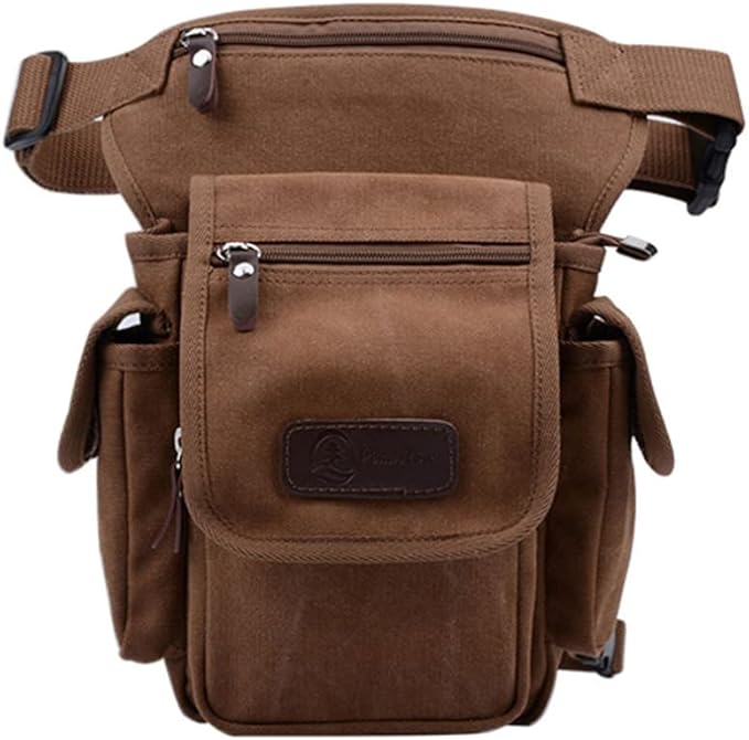 Motorcycle leg bag Drop Leg Bag Men Canvas Waist Drop Leg Bag Messenger Shoulder Fanny Pack Cross Body Thigh Hip Bum Belt for Travel Motorcycle Riding(Green)