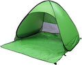 VOSAREA Portable Automatic Pop Up Beach Tent with Silver Coated UV Fabric Sun Shelter for Outdoor Camping and Traveling Rugged Structure with Ground Stakes Easy Instant Setup Green