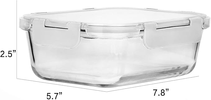 [8-Pack30 oz]Glass Meal Prep ContainersMCIRCO Glass Food Storage ContainersAirtight lunch Containers with Lids Microwave Oven Freezer and Dishwasher White