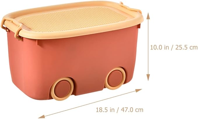 LIFKOME Stackable Toy Storage Box with Wheels Rolling Storage Box with Snap Lid Handle&amp Latches Wheeled Storage Durable and Reusable Storage Bins with Latching Lids