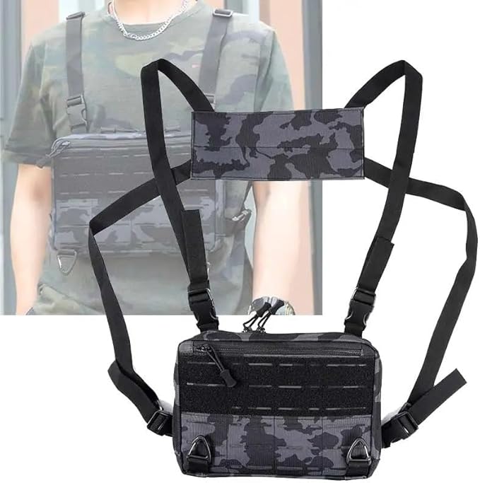 Laser Tactical Chest Bag Men's Functional Vest Bag Survival Army CAMO Molle System Kit Bag Backpack Locomotive Backpack