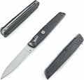 HUAAO Manually Operated Button-Lock Knife 440C Steel Blade ABS Handle With Nylon Sheath EDC Outdoor Camping Tool