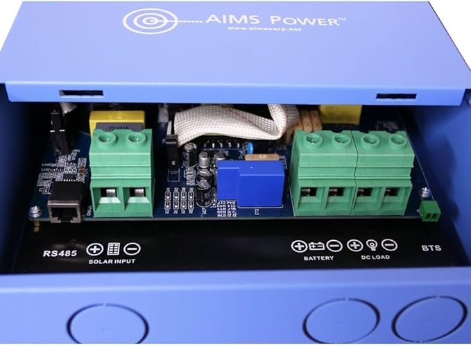 AIMS Power SCC80AMPPT 80 Amp MPPT Solar Charge Controller Charges 12 24 36 and 48 Volt Solar Systems 4 Stage Charging Battery Type Selector Stackable Over Temp Protection