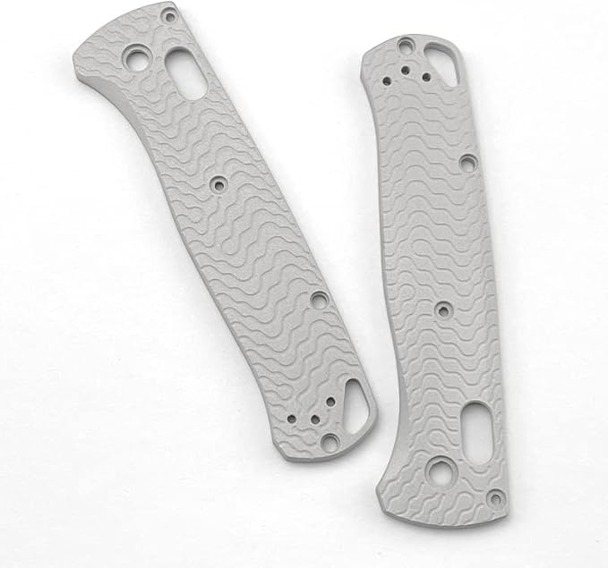 1 Pair Custom Aluminum Alloy Scales Fits for Bugout 535 CNC Non Slip Handle Patch with Stripe Pattern DIY Accessory