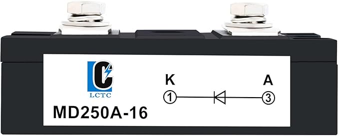 200amp Diode Anti-Reverse One Way Diode MD 250A (200A)-16 Voltage Range:AC &lt 400VACDC 3-1000VFor ChargingCommonly Used in photovoltaics Solar EnergyCar Panels 12V 24V 36V 120V