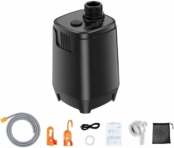 Portable Camping Shower Outdoor Camp Shower PumpUpgrade Rechargeable Electric Shower Pump with Intelligent Multiple Spray Modes for Camping Hiking TravelingRV