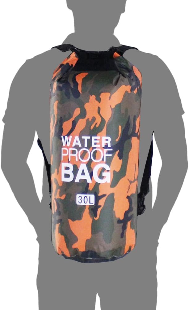 CANDeal Camouflage Waterproof Dry BagLightweight Roll Top Dry Storage Backpack for Kayaking Beach Rafting Boating Hiking Snowboarding Swimming Camping and Fishing