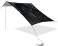 Devil Eyes Black Beach Tent Sun Shelter Set UPF50+ UV Protection 10.5 x 9.19 FT Camping Shade Canopy with Sandbags Sand Anchors Carrying Bag and Others
