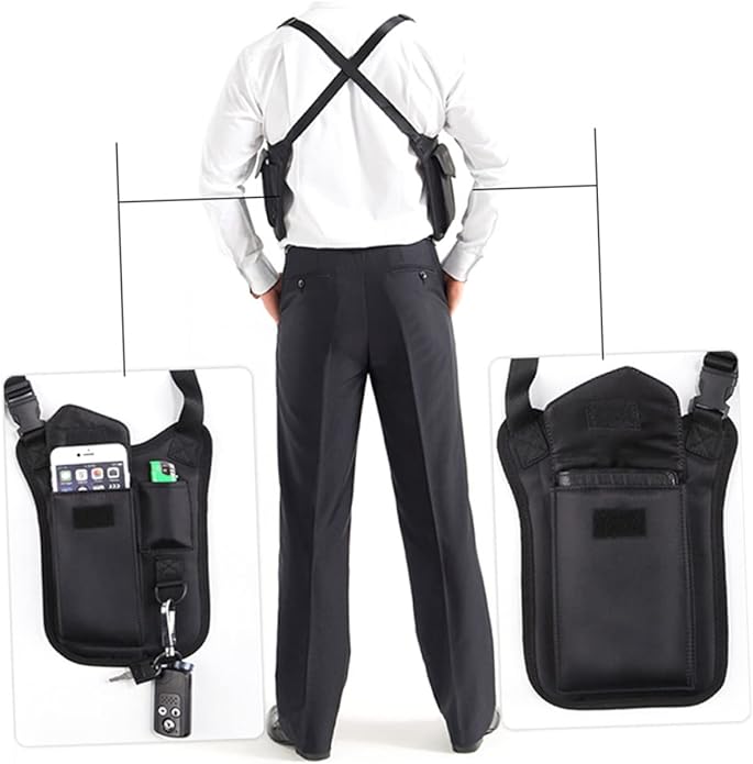 GANAZONO Concealed Armpit Bag Upgraded Multi Purpose Nylon Theft Shoulder Pack for Men Women for Travel Outdoor Activities Black