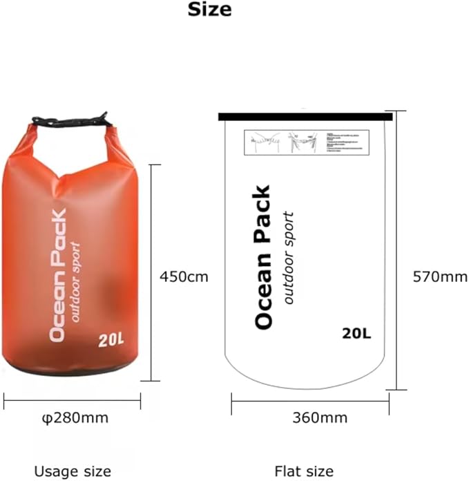 YOUGLE 20L Waterproof Water Resistant Dry Bag Sack Storage Pack Pouch Swimming Kayaking Canoeing River Trekking Boating Sailing Fishing (Blue)