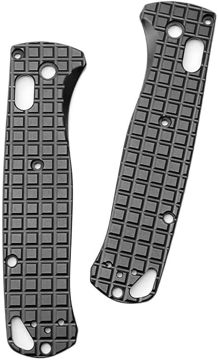 1 Pair Custom Aluminum Alloy Scales Fits for Bugout 535 Non Slip Handle Patch DIY Accessory(Black)