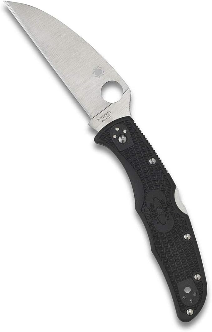 Spyderco Endura 4 Wharncliffe Folding Pocket Knife with 3.7 VG-10 Steel Blade and FRN Handle - EDC Knife for Men and Women Perfect for Hunting Tactical Camping Survival - PlainEdge - C10FPWCBK