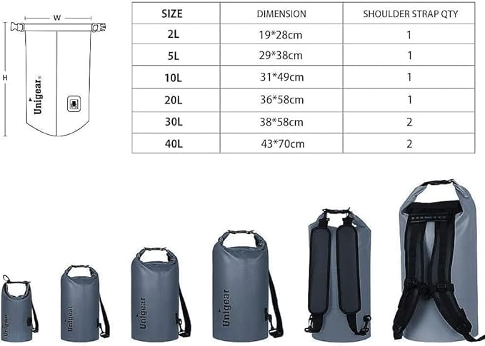 Unigear Dry Bag Waterproof Floating and Lightweight Bags for Kayaking Boating Fishing Swimming and Camping with Waterproof Phone Case