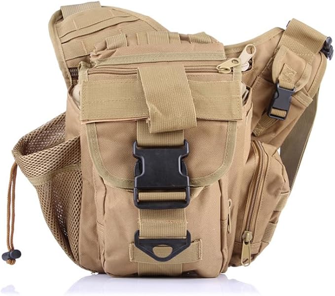 Outdoor Sports Hiking Sling Bag Shoulder Gear Pack Chest Range Bag Molle Camouflage Tactical Versipack - Tan