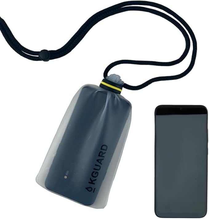 KGuard XL – IPX8 Waterproof Dry Bag for Smartphone Large Keys wallet and/or Cards – Translucent Silicone – Ideal for Surfing Kitesurfing Paddleboarding Kayaking and Beach Activities