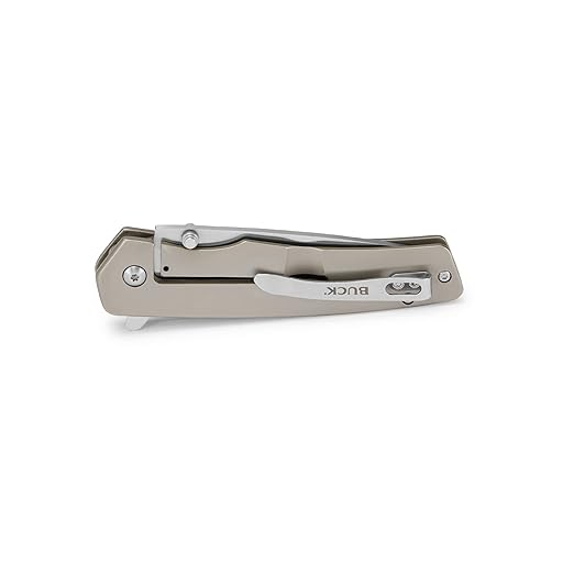 Buck Knives 253 Odessa Folding EDC Knife 3-1/8” Pocket Knife Blade Stainless Steel Handle 7Cr17MoV Steel Drop Point Folding Blade Light Gray 4.9 oz