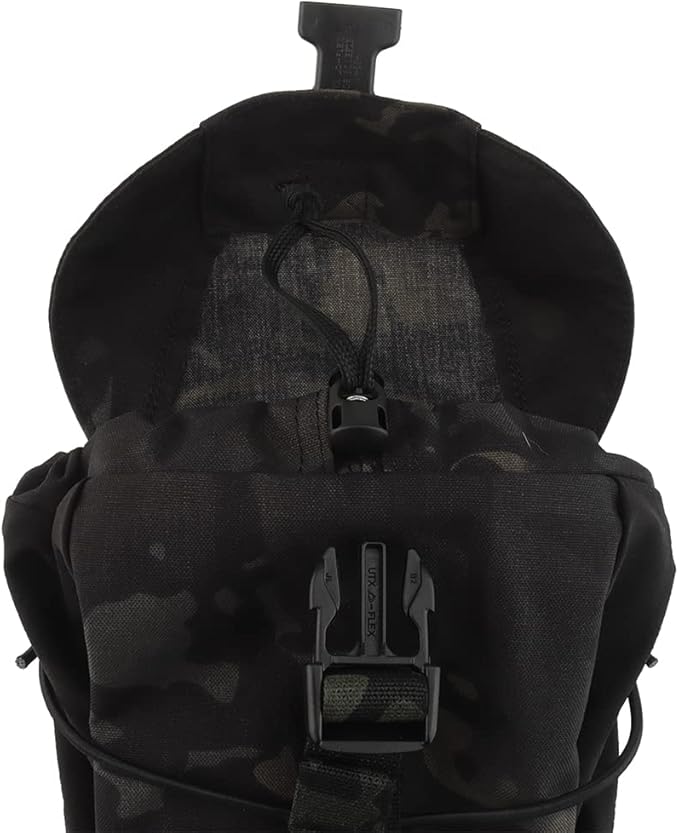 Multifunctional large capacity Dump Pouch Drawstring Magazine Tactical Utility Pouch Recycling Pouch Waist Bag (Black camo)