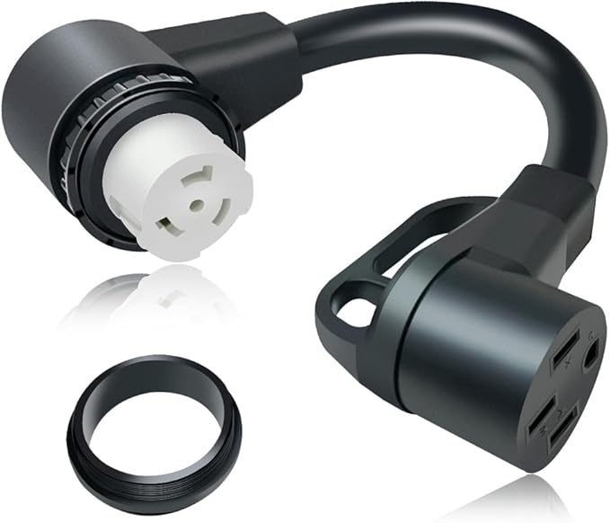 NEMA 1.5ft Shore Power Twist Lock SS2-50R to 14-50R Generator Adapter Cord AC Power Adapter Cord for Both EV&ampRV 50A Outlet