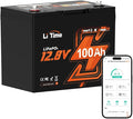 Litime 12V 100Ah Group 24 Bluetooth LiFePO4 Battery Deep Cycle Lithium Battery Built-in 100A BMS with Low-Temp Protection Max. 15000 Cycles Perfect for RV Solar System Trolling Motors etc