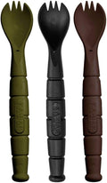 KA-BAR FIELD KIT SPORK/KNIFE - 3 Pac with 1 OD Green - 1 Black - and 1 Dark Brown