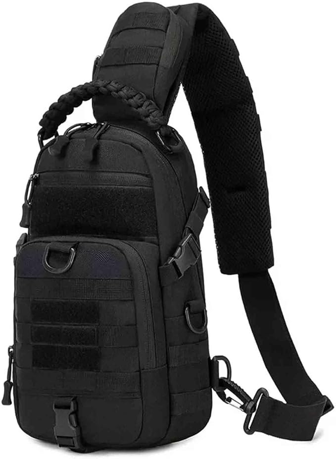 Small Sling Bag for Men Tactical Chest Shoulder Backpack MOLLE EDC Fanny Crossbody Pack toolbag