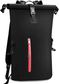 Waterproof Backpack Roll-Top Dry Bag Waterproof Backpack Heavy Duty Roll-Top Closure Swim Bag with Front-Zipper Pocket