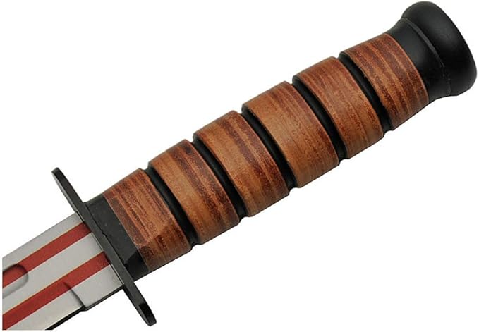 SZCO Hunting Knife 12.25 Inch - Flag Camping Knife with Leather Handle Stainless Steel Blade &amp Sheath - Pocket Knife for Hunting Camping &amp Outdoor Uses - Knives for Men