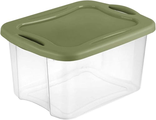 (2 pack) 40 Quart EZ Carry Plastic Storage Bin Full-Grip Handles Green