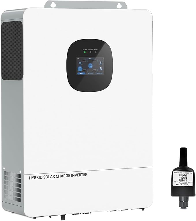 POWLAND 10000W Grid-Tied Hybrid Solar Inverter with WiFi | Battery-Free Design | 48V DC to 120V/240V AC Split Phase | Built-in 250A MPPT | Works with 48V LiFePO4/Lead Acid Batteries UL1741