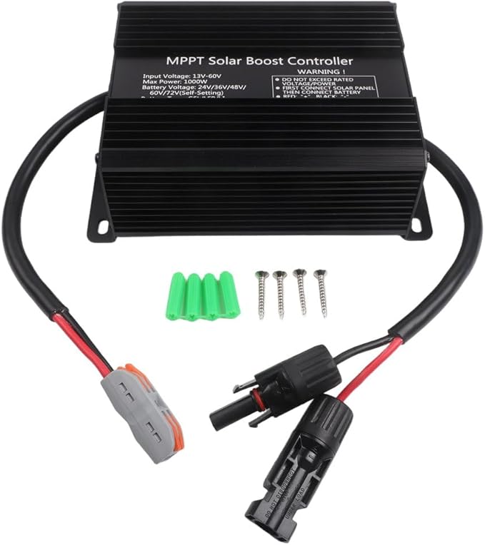 Boost MPPT Solar Charge Controller Solar Panel Regulator 1000W Battery Controllefor 24V 48V 60V 72V Lead-Acid and Lithium-Iron Batteries