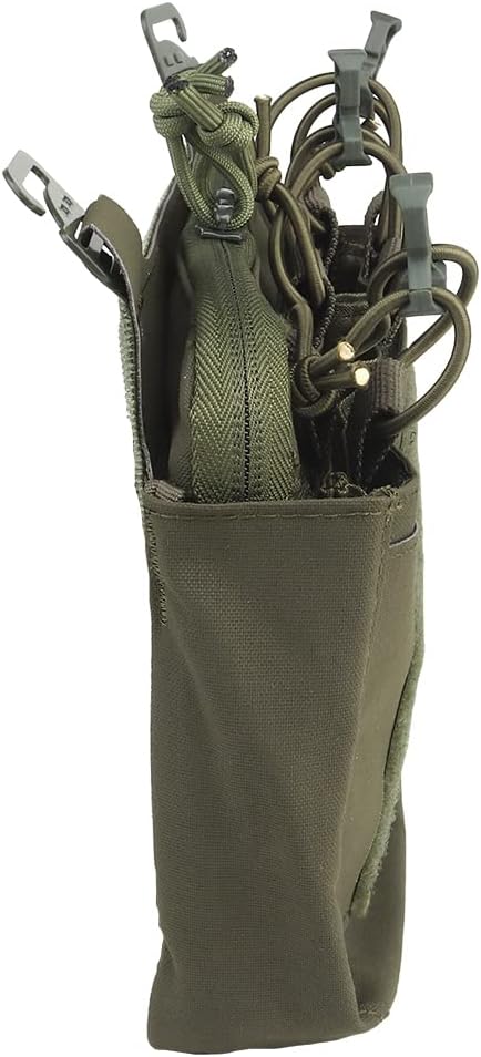 Removable Tactical G-Hook Front Flap Double Stack Abdominal Fanny Pack with 5.56mm Triple Magazine Insert and Kangaroo Pouch