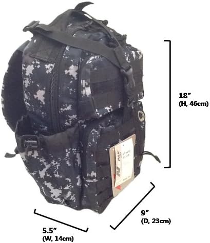18 1200cu. in. Tactical Sling Shoulder Hiking Backpack TL318 DMBK Digital Camouflage