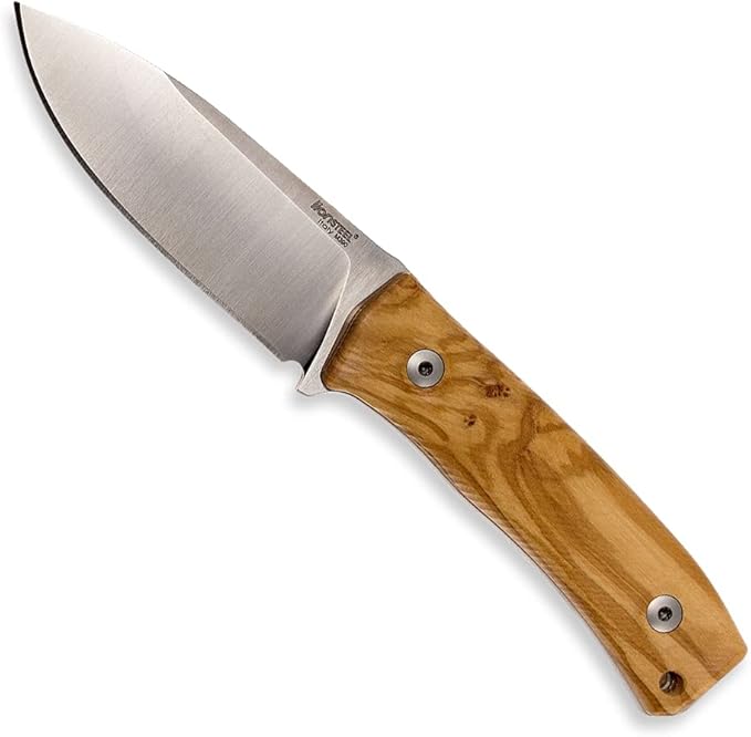 LionSTEEL M4 Fixed Blade FatCarbon Glow in the Dark Carbon Fiber Handle Scales Full Extended Tang Construction M390 Steel Blade Triple Stitched Leather Sheath KAVISO Exclusive