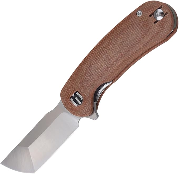 SHIELDON Hoplon Pocket Knife 154CM Steel 2.59 Satin Finish Hollow Grind Japanese Tanto Point Blade G10 &amp Micarta Handle EDC Folding Knife