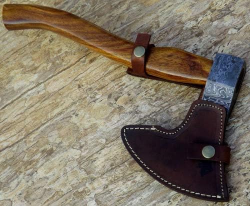 Axe Damascus Steel 15 Rose Wood Handle Axe/Hand Forged Woodsman Axe
