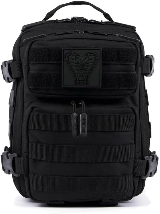 WOLFpak 9L Mini Tactical Backpack for Men &amp Women | Compact Small Everyday Carry Bag for Gym School Travel | Durable Water-Resistant Daypack with Molle System and Patch Panel (Black Venom)