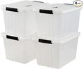 22 L Clear Storage Bin with Handle Plastic Latching Storage Box Bins 4-Pack