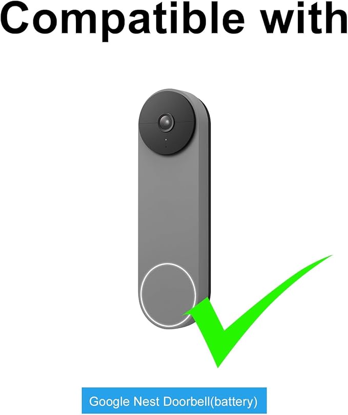 Solar Panel for Google Nest Doorbell (Battery) 5W Video Doorbell Solar Panel Charger with U Shape Port IP66 Waterproof 360° Adjustable Mount 9.8ft Charging Cable