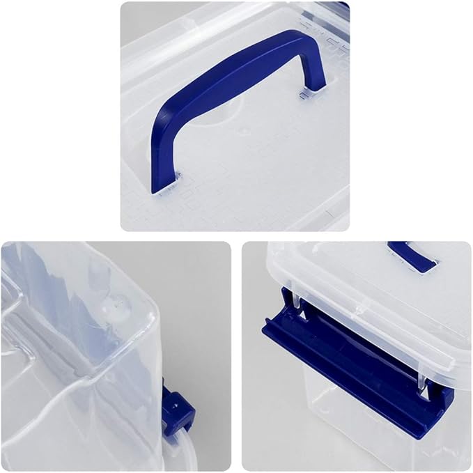 6-Pack 3 Liter Storage Box Small Plastic Bin with Handle