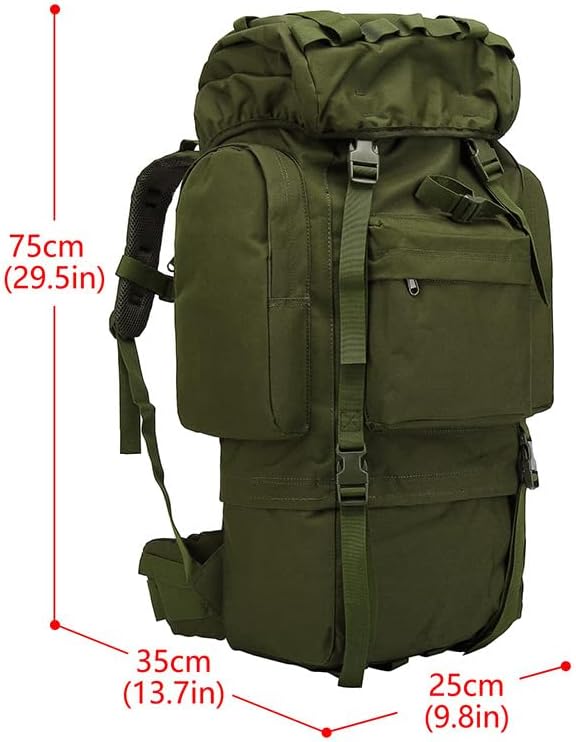 Tactical Backpack Military Molle Hiking 56-75L Hiking sports camouflage tactical outdoor hiking bag army green