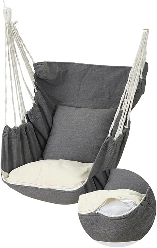 Portable Hammock Portable Camping Hammock Outdoor Hammocks Chair with 2 Tree Straps for Beach Garden Backyard for Backpacking Beach (Color : Grey)