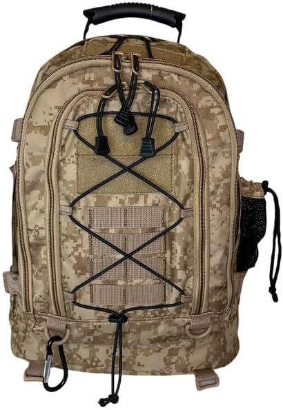 Camo Expandable Travel Backpack with 1000 Denier Cordura Polyester - Backpack For Men with Padded Straps &amp Multiple Compartments - Hiking Backpack for Campers Travelers with Large-Capacity Storag
