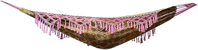 Portable Hammock Portable Outdoor Camping Hammock 2 Person Hanging Chair Lounger Macrame Fringe Swing Bed for Backpacking Beach