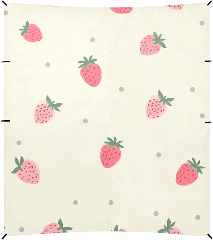 ALAZA Dotted Strawberry Pattern Beach Tent Sun Shelter Portable Canopy Sunshade for Outdoor Camping Picnics Backyard Fun 10x9 ft