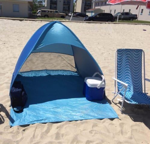 Pop Up Beach Camping Tent UPF 50+ for Uv Sun Protection Waterproof Sun Shades Beach Umbrella for Family for Outdoor Patio Fishing Picnic Pool Parties (Green)