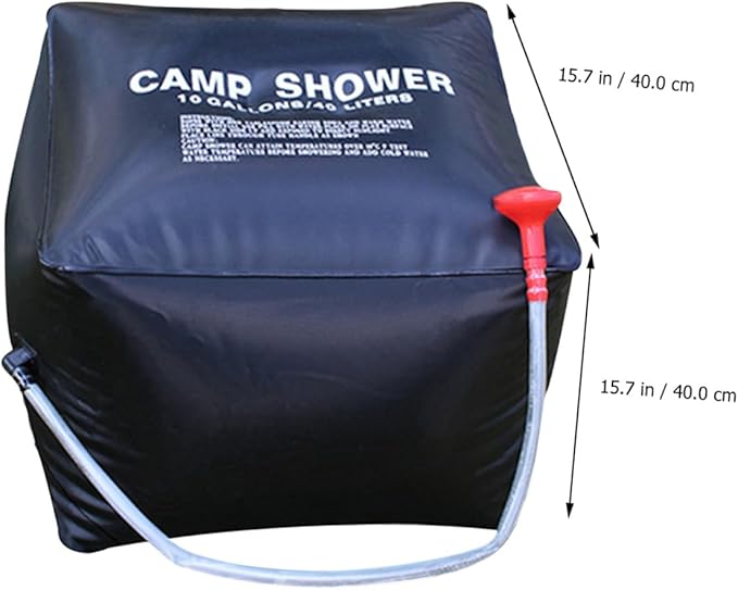 1Set Portable Solar Shower Bag Camping Heated Shower Bag with Nozzle for Hiking Fishing and Outdoor Activities Convenient Outdoor Bathing Capacity