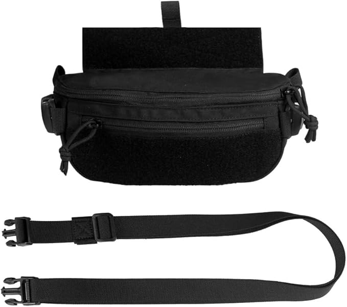 Tactical Drop Dangler Pouch Abdominal Carrying Pouch with Hook and Loop Panel Utility Tool Dangler Organizer Pouch for Chest Rig Vest